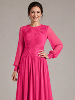 Chiffon Mother of the Bride Dress with Jewel Neckline 