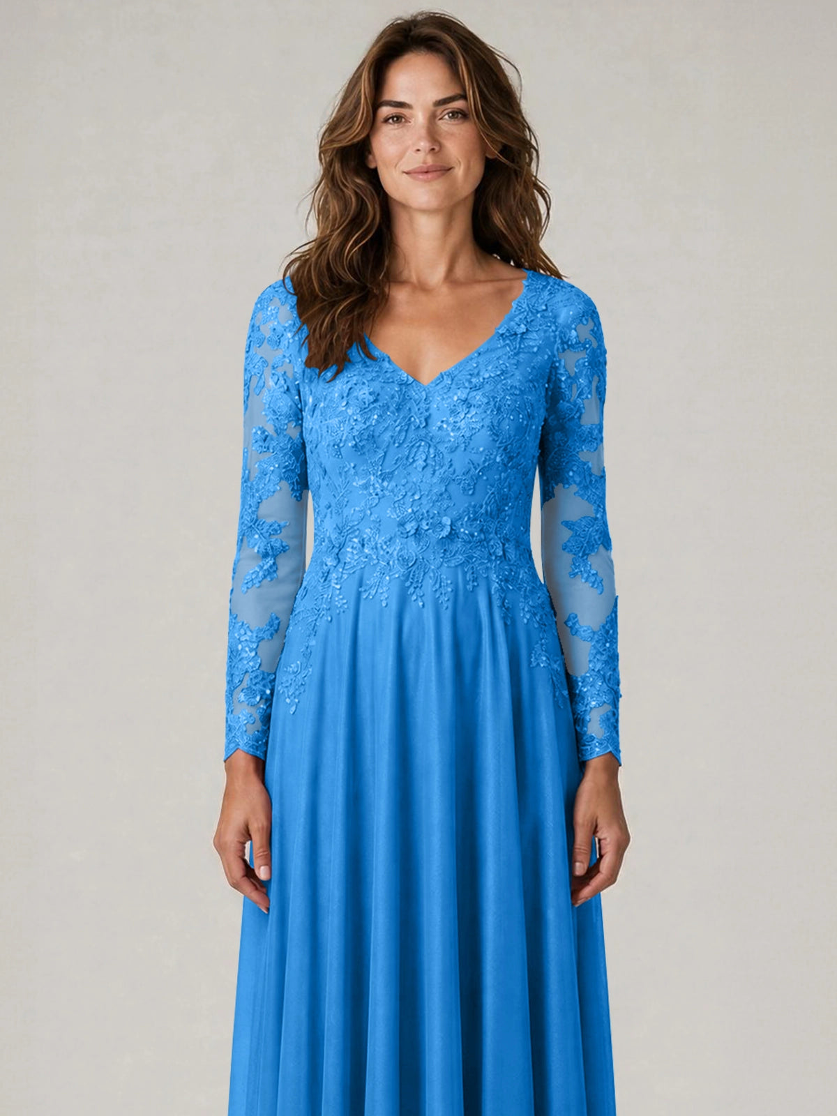 A-line Mother of the Bride Dress with Appliques