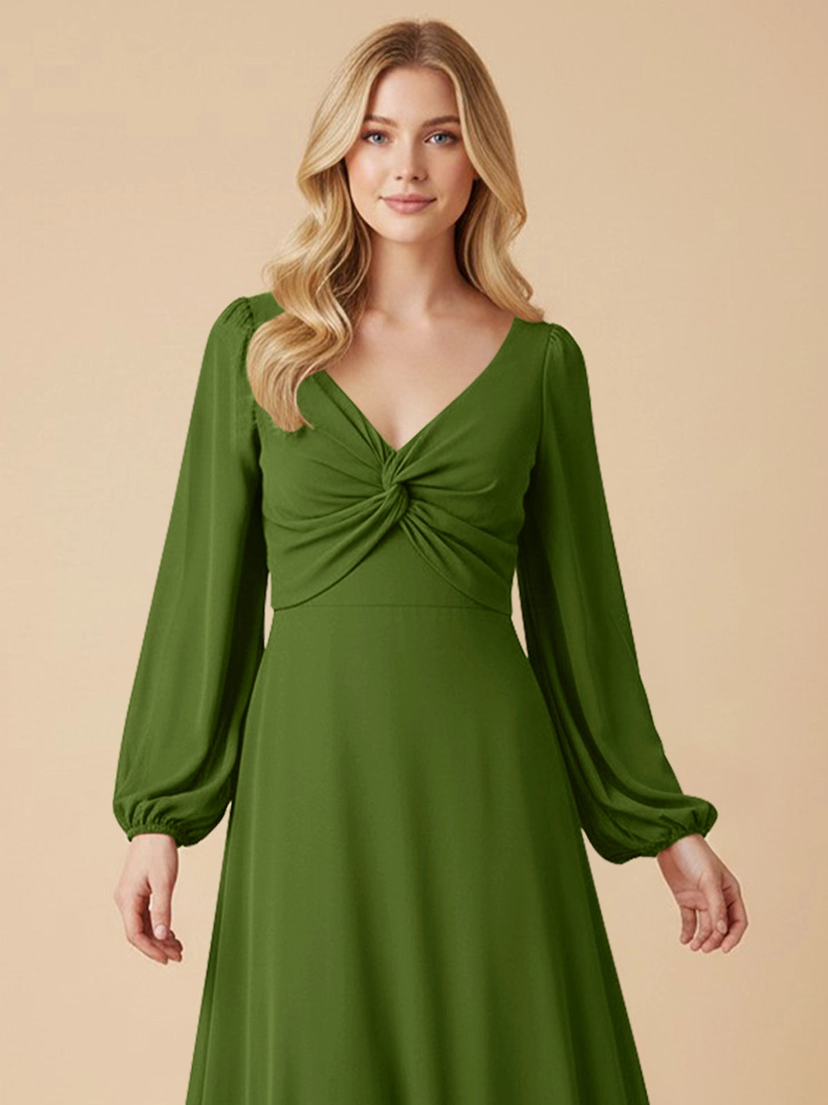 A-line Bridesmaid Dress with Long Sleeves 