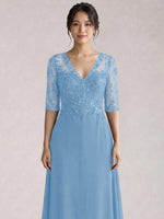Lace Mother of the Bride Dress with Half Sleeves