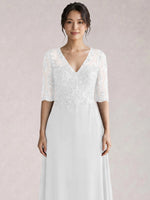 Lace Mother of the Bride Dress with Half Sleeves