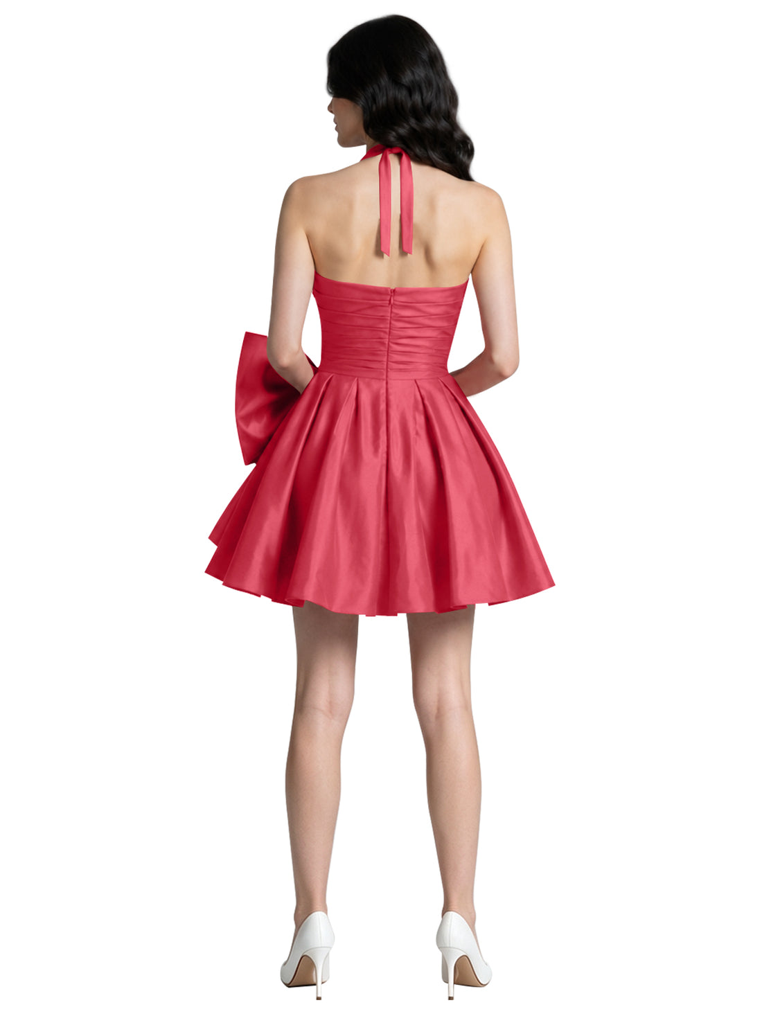 Halter Oversized Bow Mini Dress 