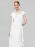 Flowy Ruffle Sheath Bridesmaid Dress 