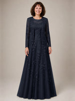 A-line Mother of the Bride Dress with Lace 