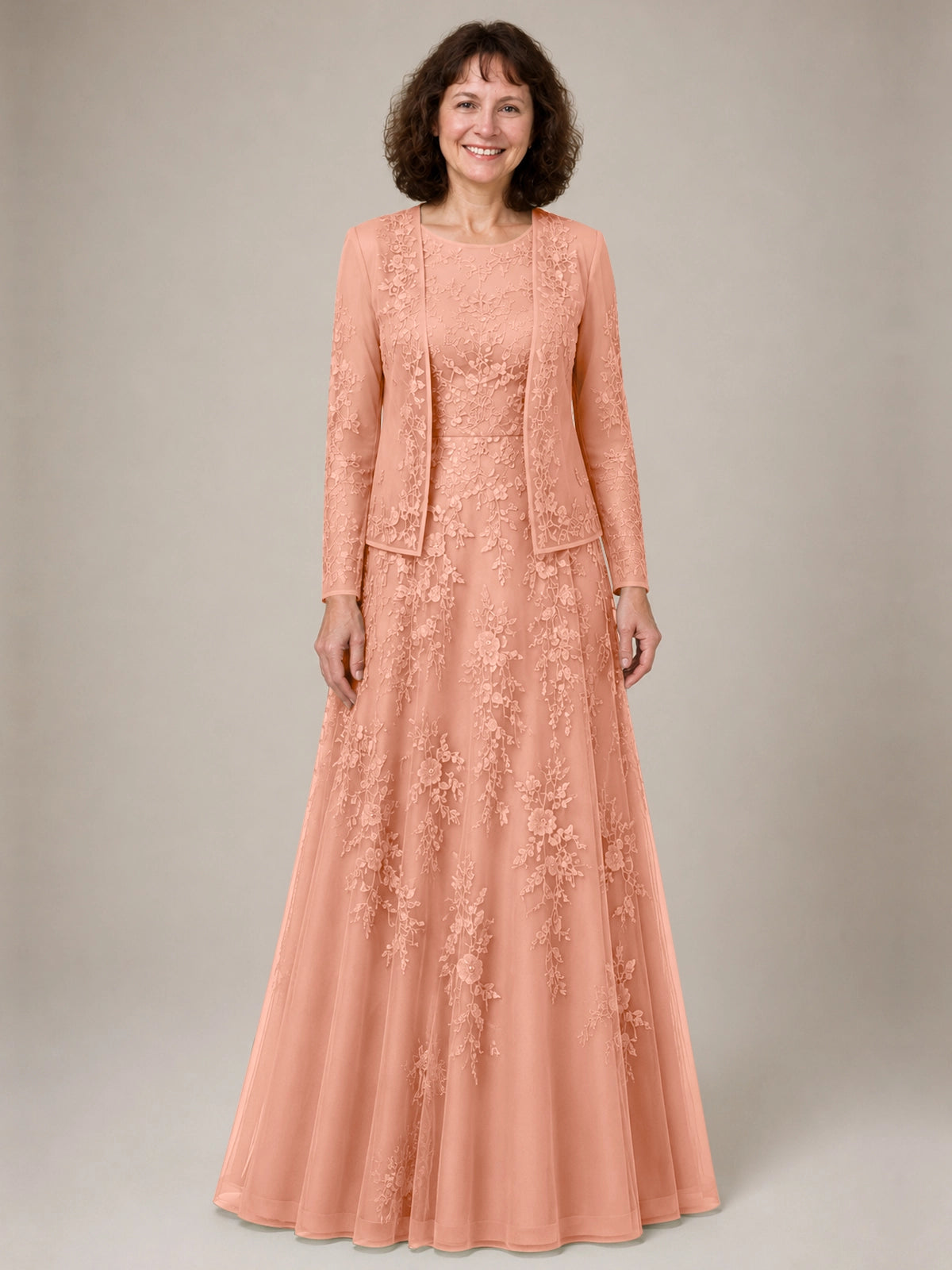 A-line Mother of the Bride Dress with Lace 