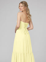 Strapless Bridesmaid Dress with Slit 