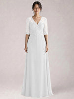 Lace Mother of the Bride Dress with Half Sleeves
