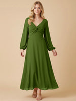A-line Bridesmaid Dress with Long Sleeves 
