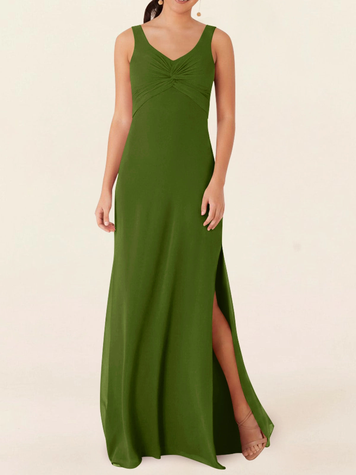 Chiffon Bridesmaid Dress with Slit 