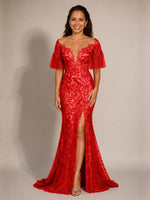 Mermaid Mother of the Bride Dress with V-neck 