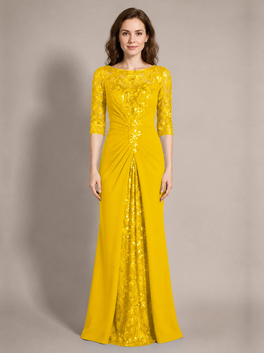 Lace Mother of the Bride Dress with Applique 