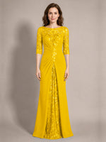 Lace Mother of the Bride Dress with Applique 