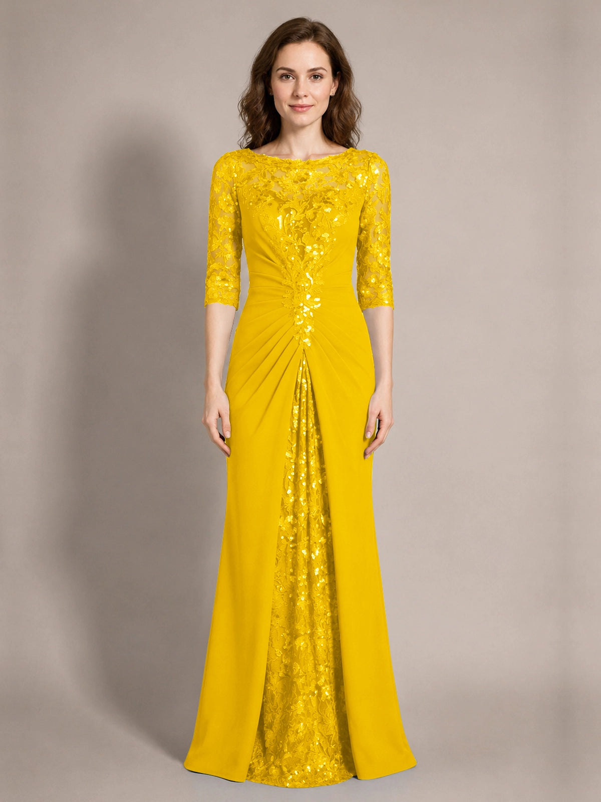 Lace Mother of the Bride Dress with Applique 