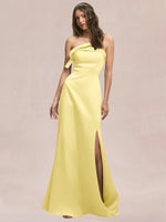 Satin Bow Accent Bridesmaid Dress 