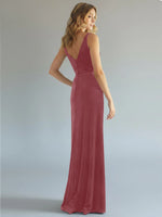 Velvet Bridesmaid Dress with Slit 