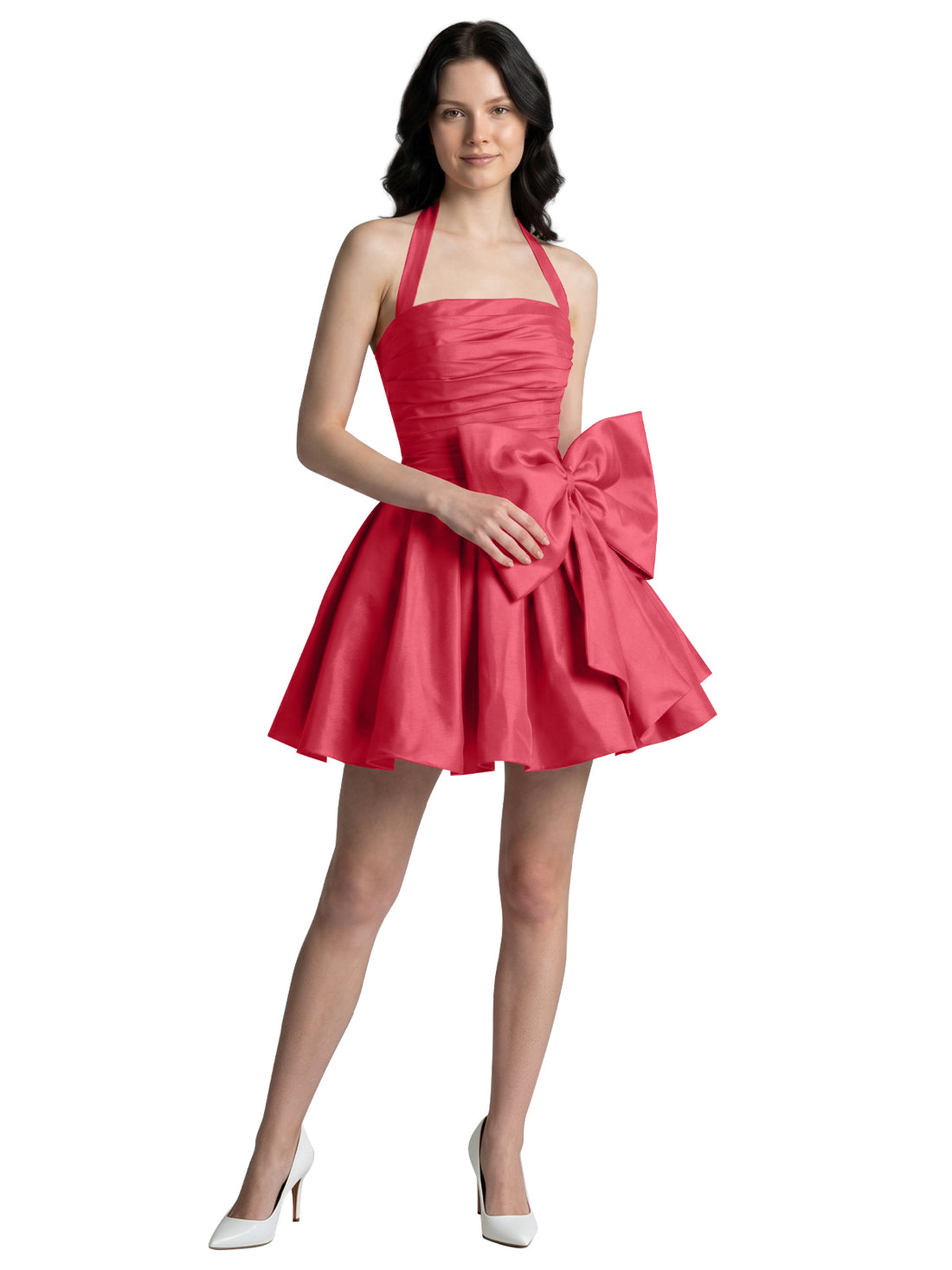 Halter Oversized Bow Mini Dress 