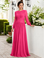 Chiffon Mother of the Bride Dress with Jewel Neckline 