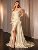 Silk-like Prom Dress with Appliques