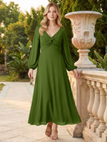 A-line Bridesmaid Dress with Long Sleeves 