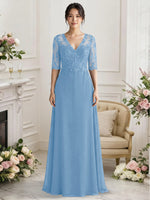 Lace Mother of the Bride Dress with Half Sleeves