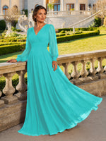 Chiffon Mother of the Bride Dress with Long Sleeves 