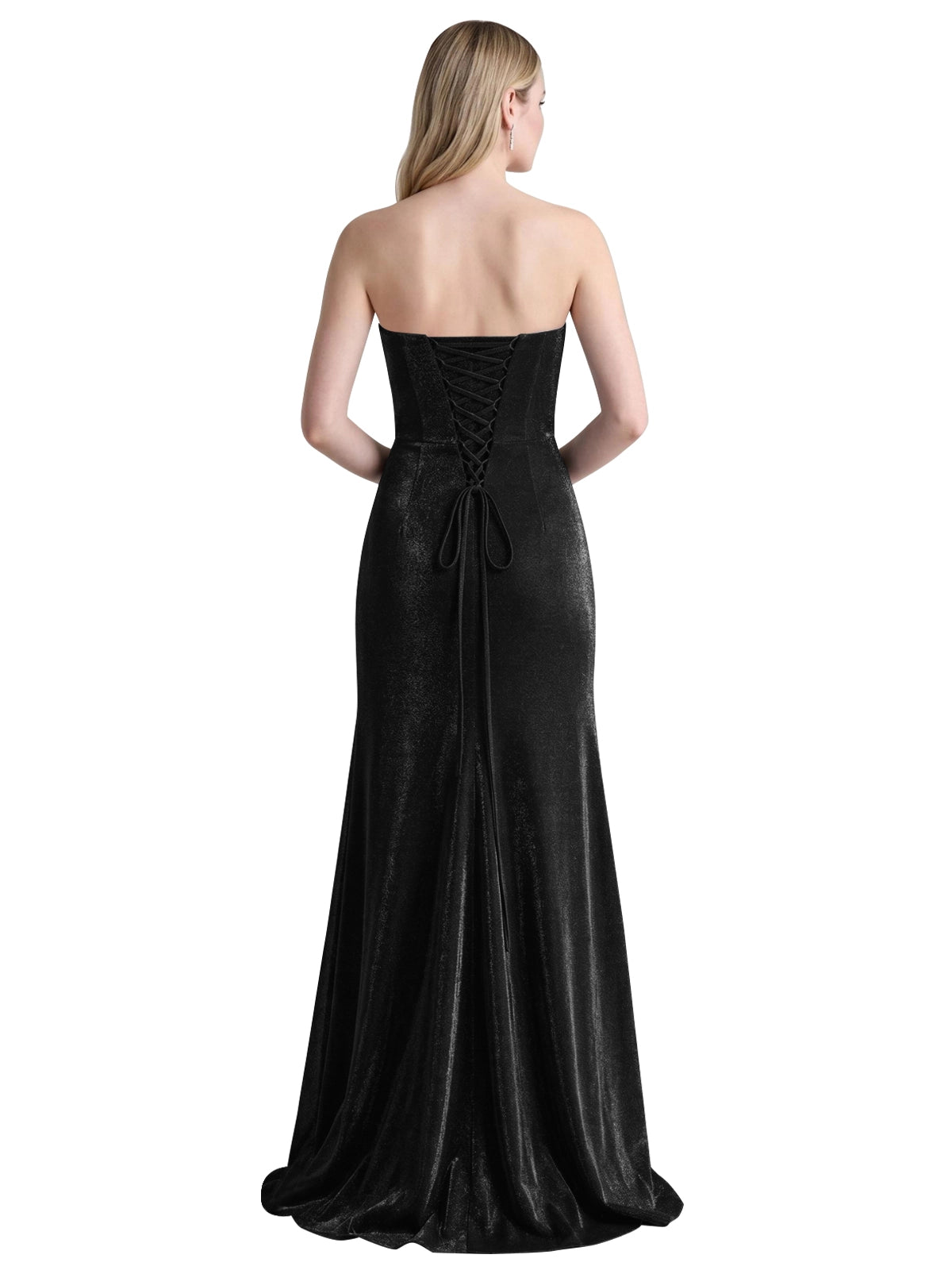 Velvet Prom Dress with Beaded Applique 