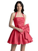 Halter Oversized Bow Mini Dress 