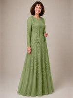 A-line Mother of the Bride Dress with Lace 