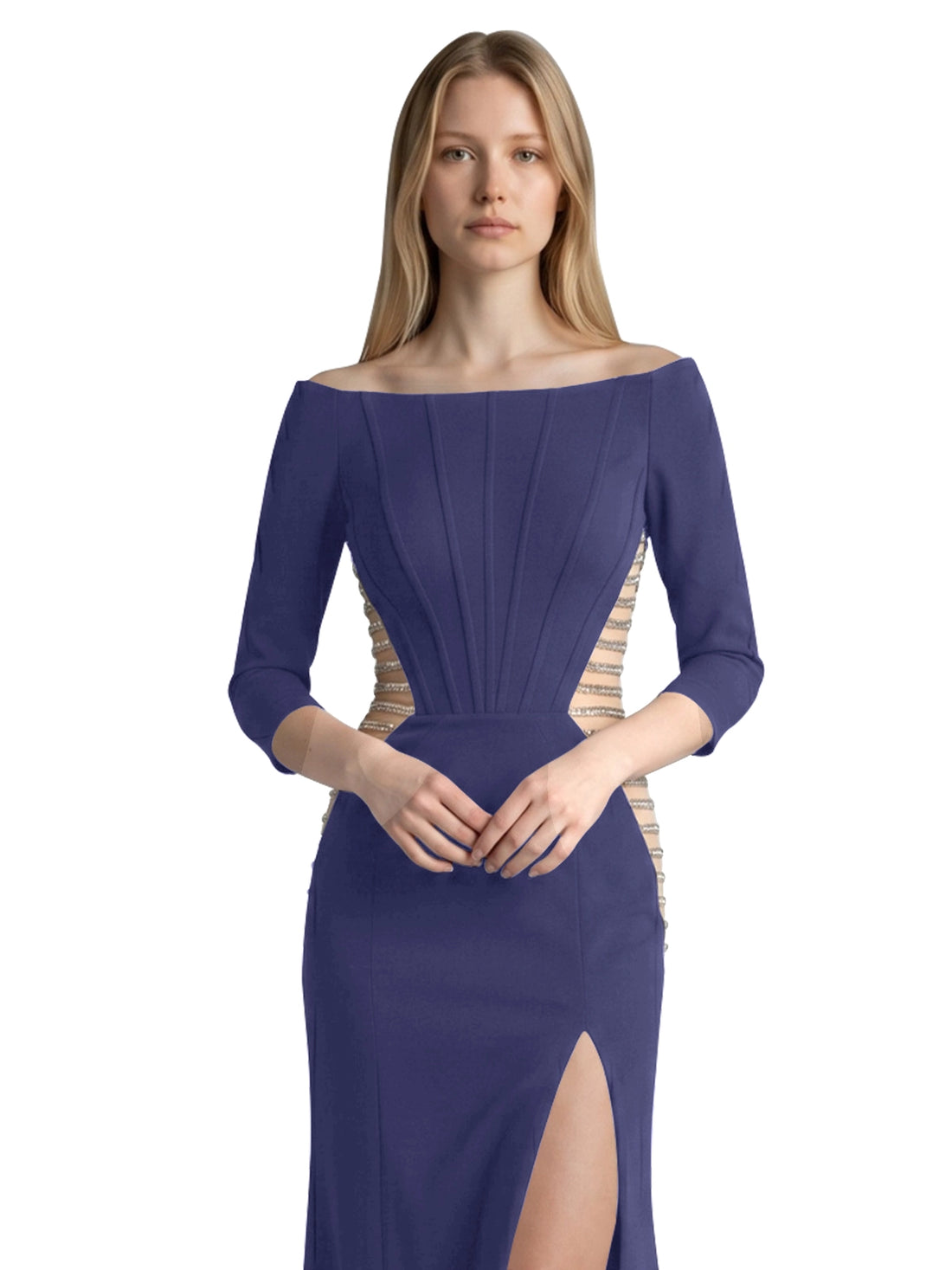 Side Cutout Slit Prom Dress 