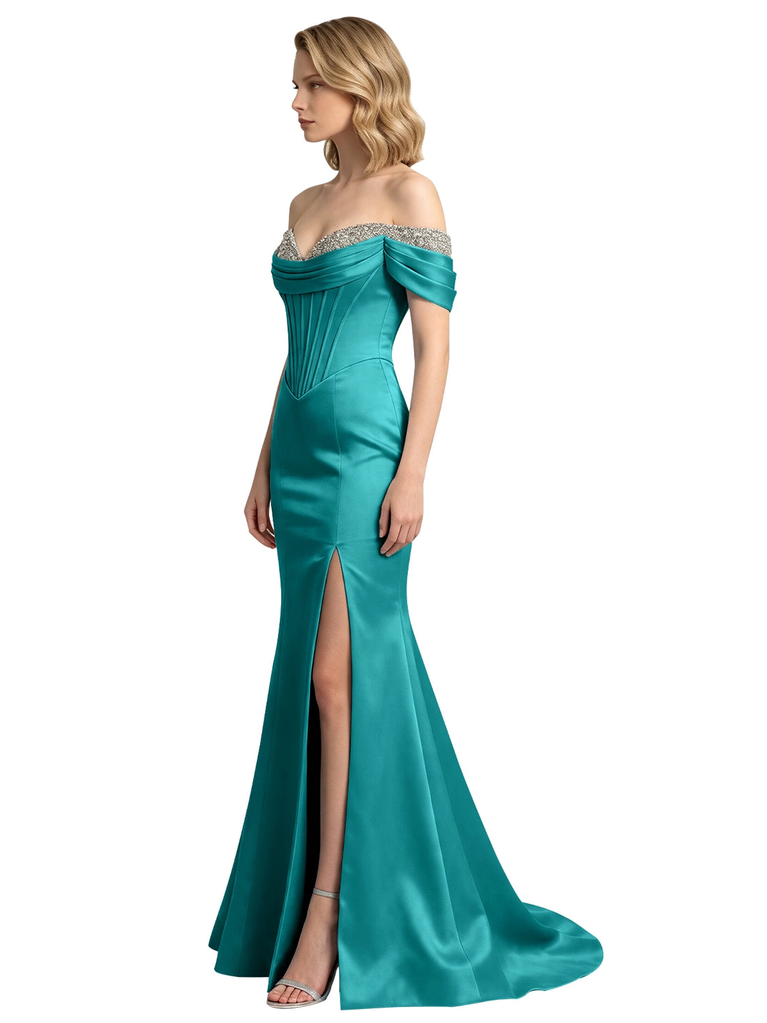 Corset Beaded Trumpet Prom Dress 