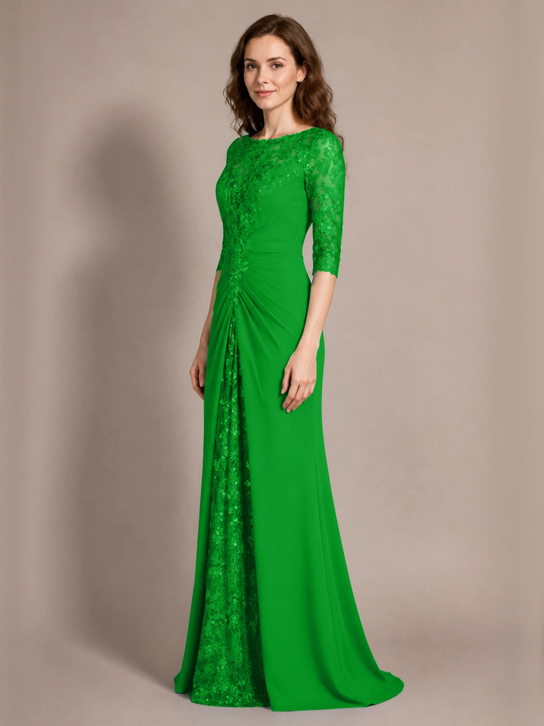 Lace Mother of the Bride Dress with Applique 