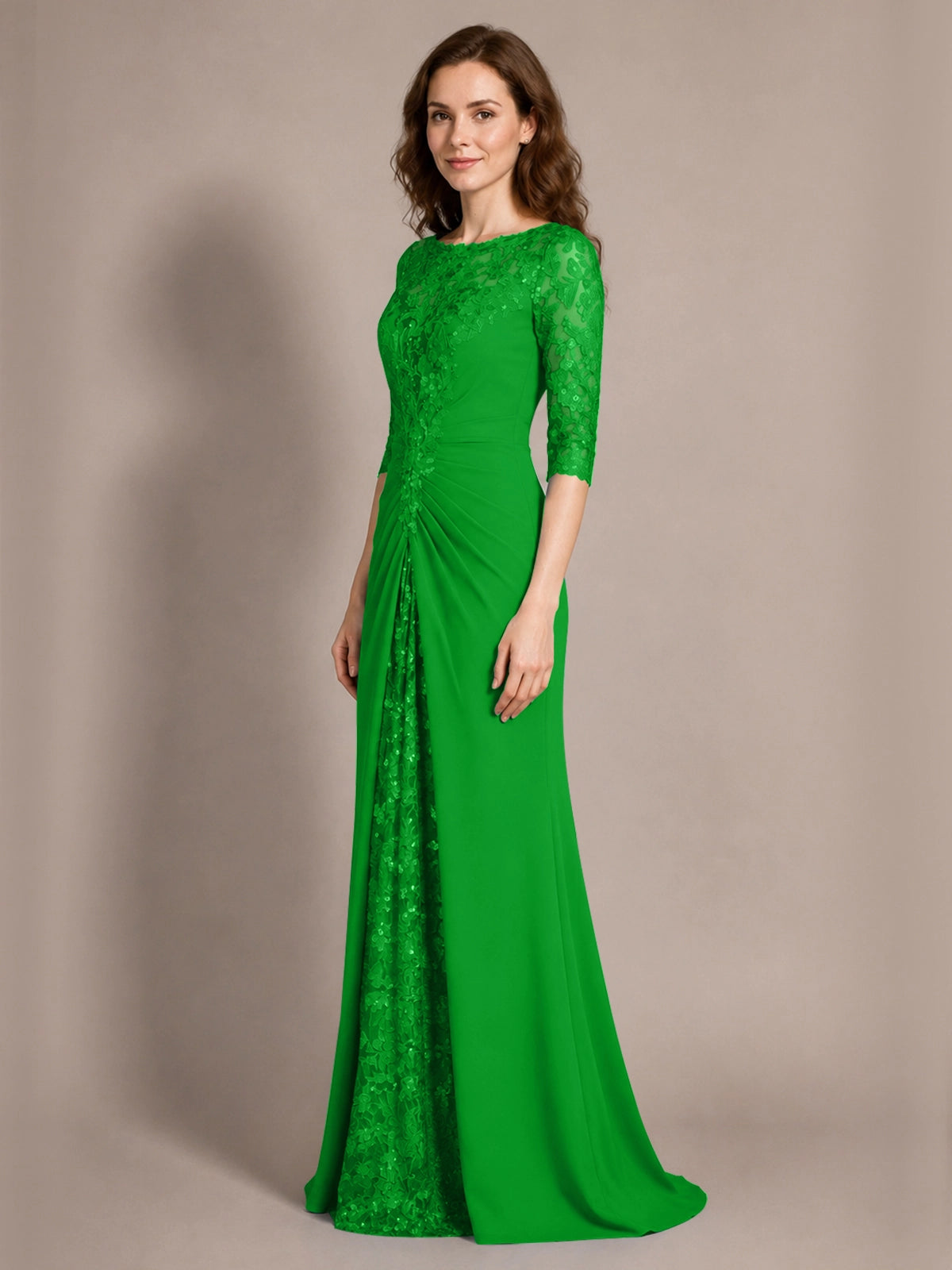 Lace Mother of the Bride Dress with Applique 