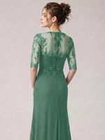 Lace Mother of the Bride Dress with Half Sleeves