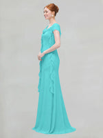 Flowy Ruffle Sheath Bridesmaid Dress 