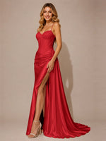 Silk-like Prom Dress with Appliques