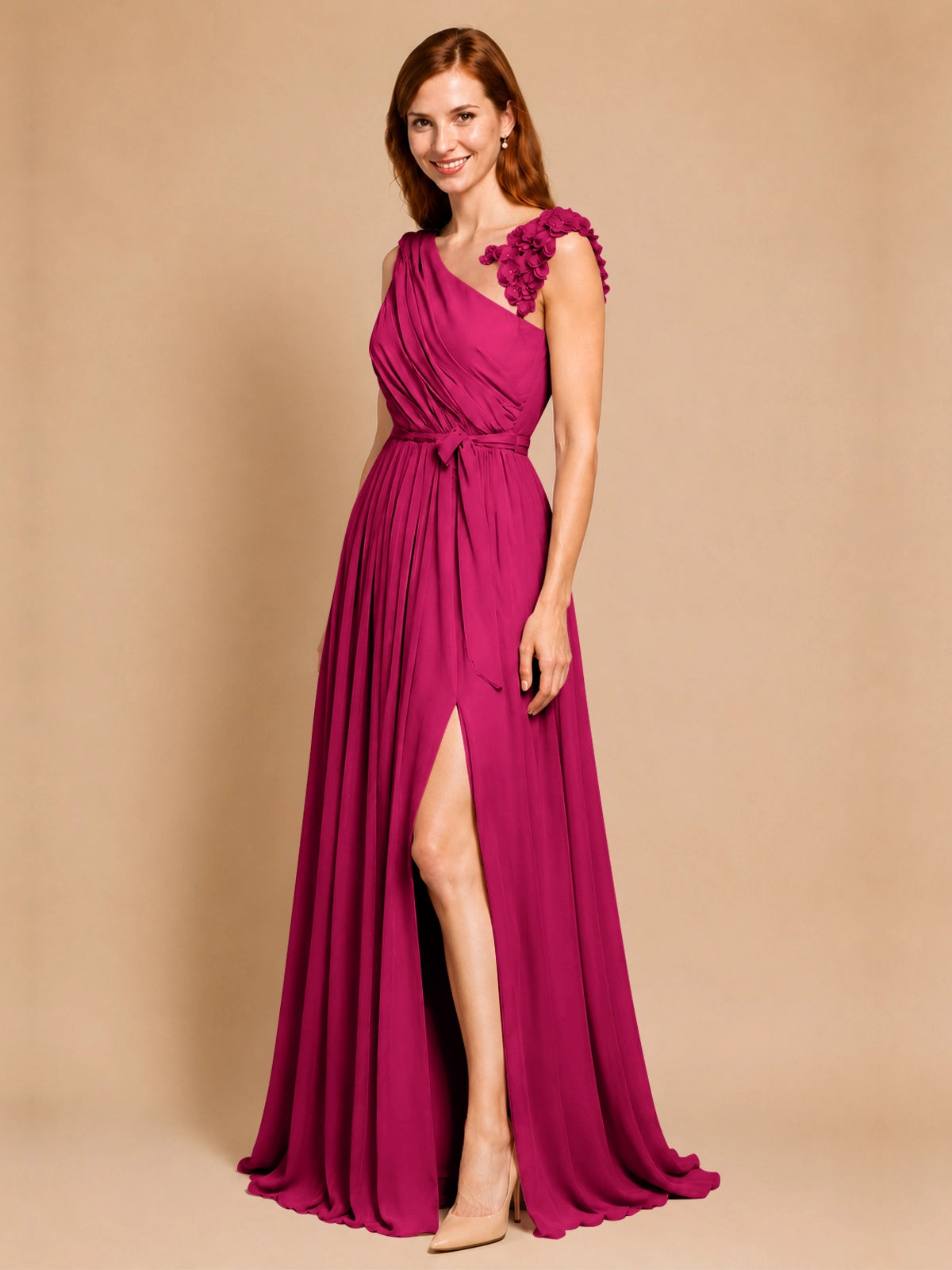Chiffon Prom Dress with Appliques