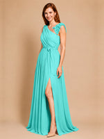 Chiffon Prom Dress with Appliques