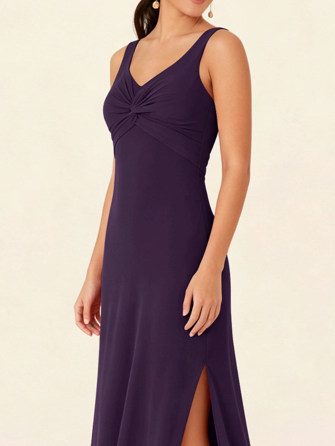 Chiffon Bridesmaid Dress with Slit 