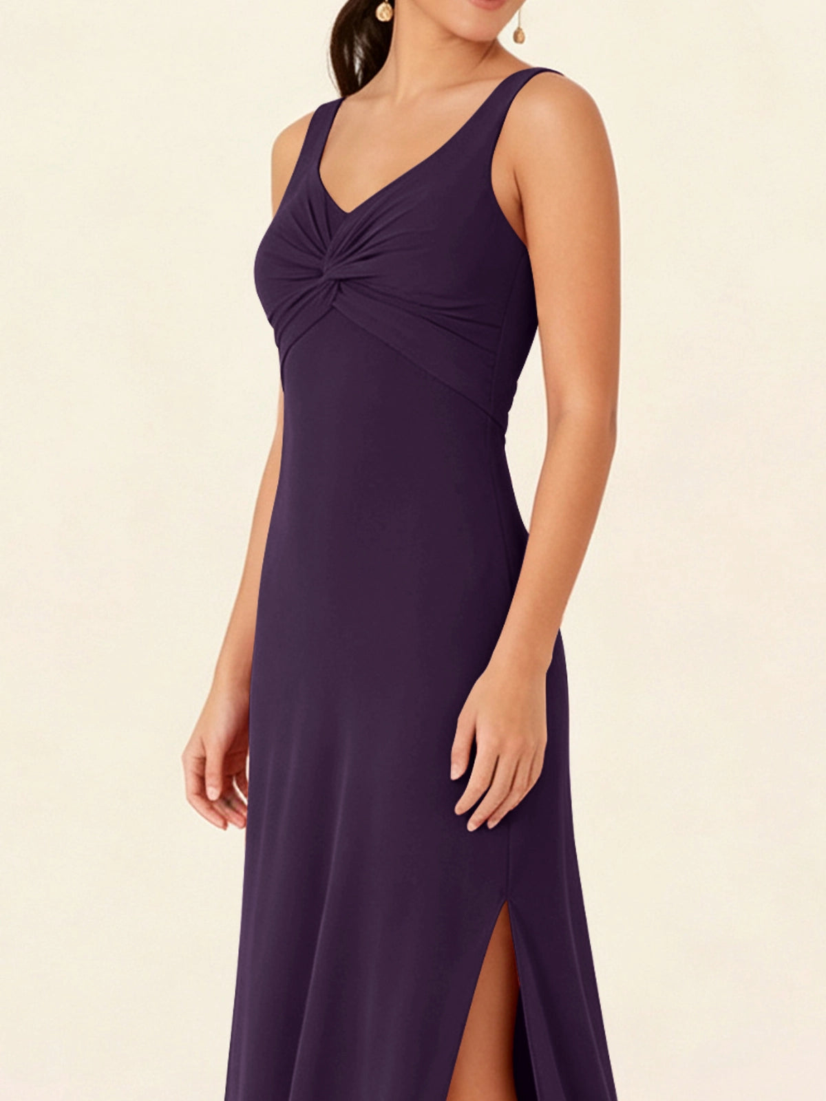 Chiffon Bridesmaid Dress with Slit 
