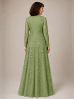 A-line Mother of the Bride Dress with Lace 