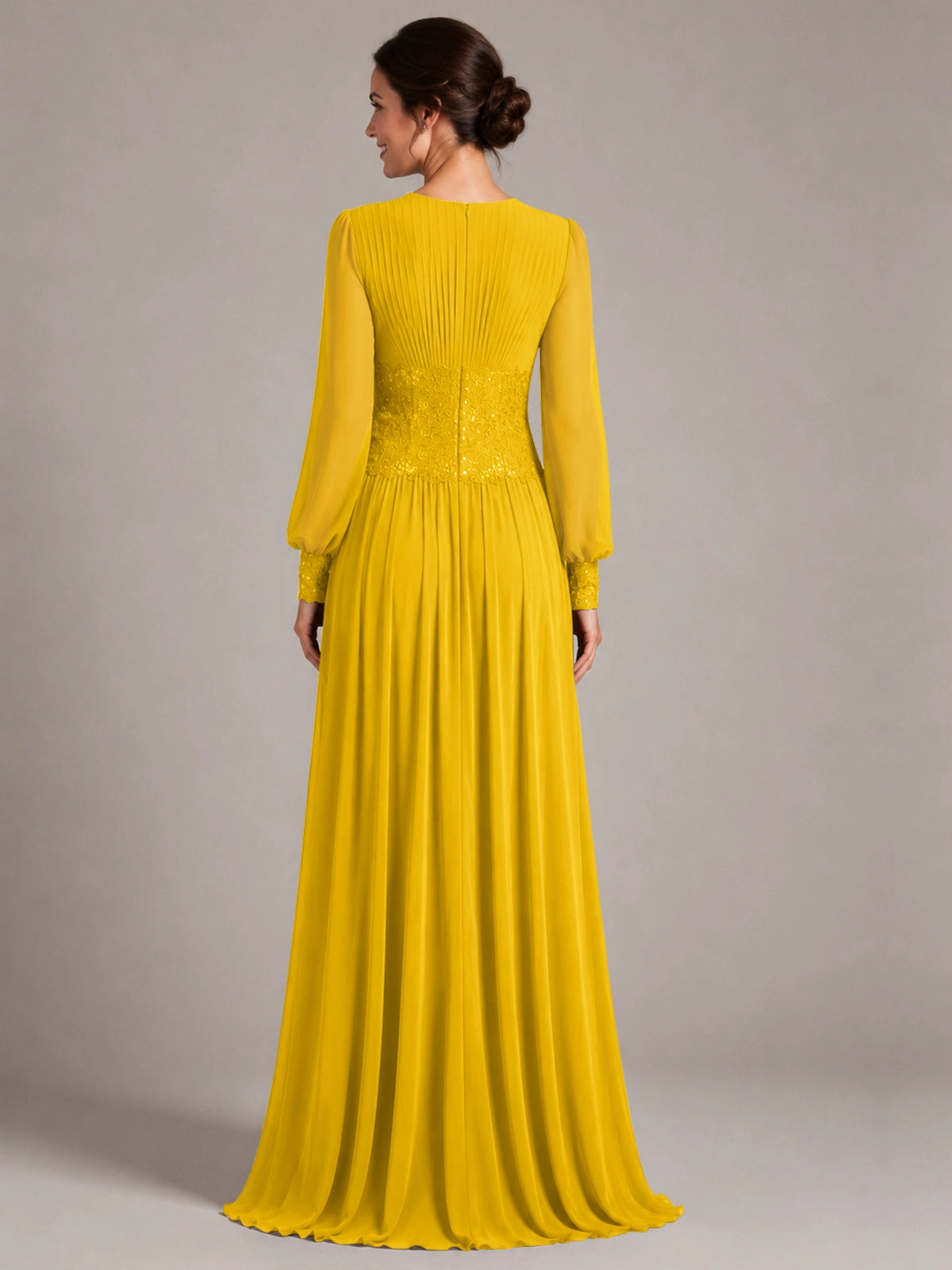 Chiffon Mother of the Bride Dress with Jewel Neckline 