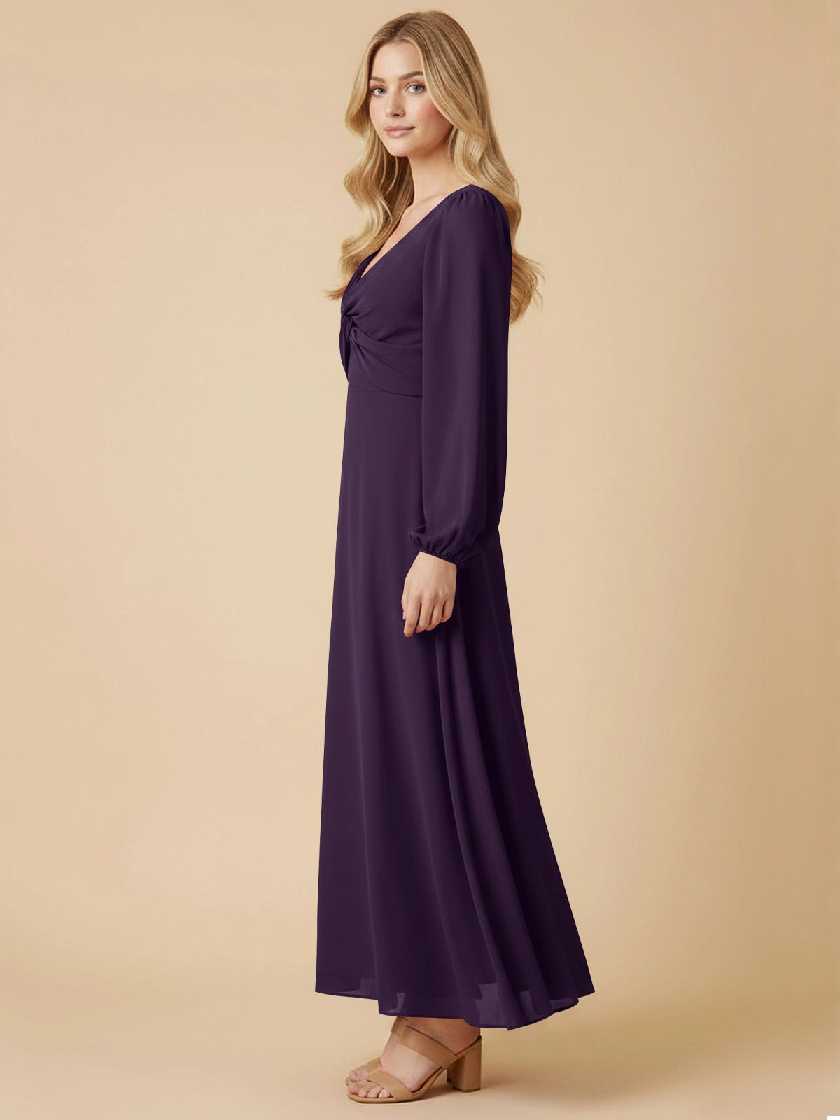 A-line Bridesmaid Dress with Long Sleeves 