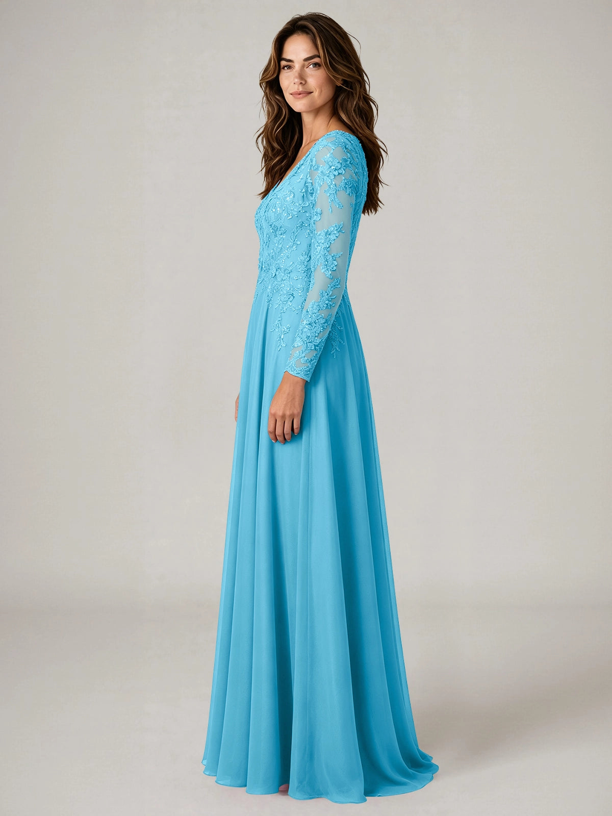 A-line Mother of the Bride Dress with Appliques