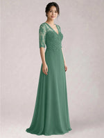Lace Mother of the Bride Dress with Half Sleeves