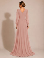 Chiffon Mother of the Bride Dress with Long Sleeves 