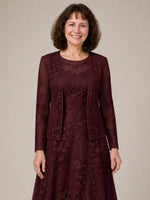 A-line Mother of the Bride Dress with Lace 