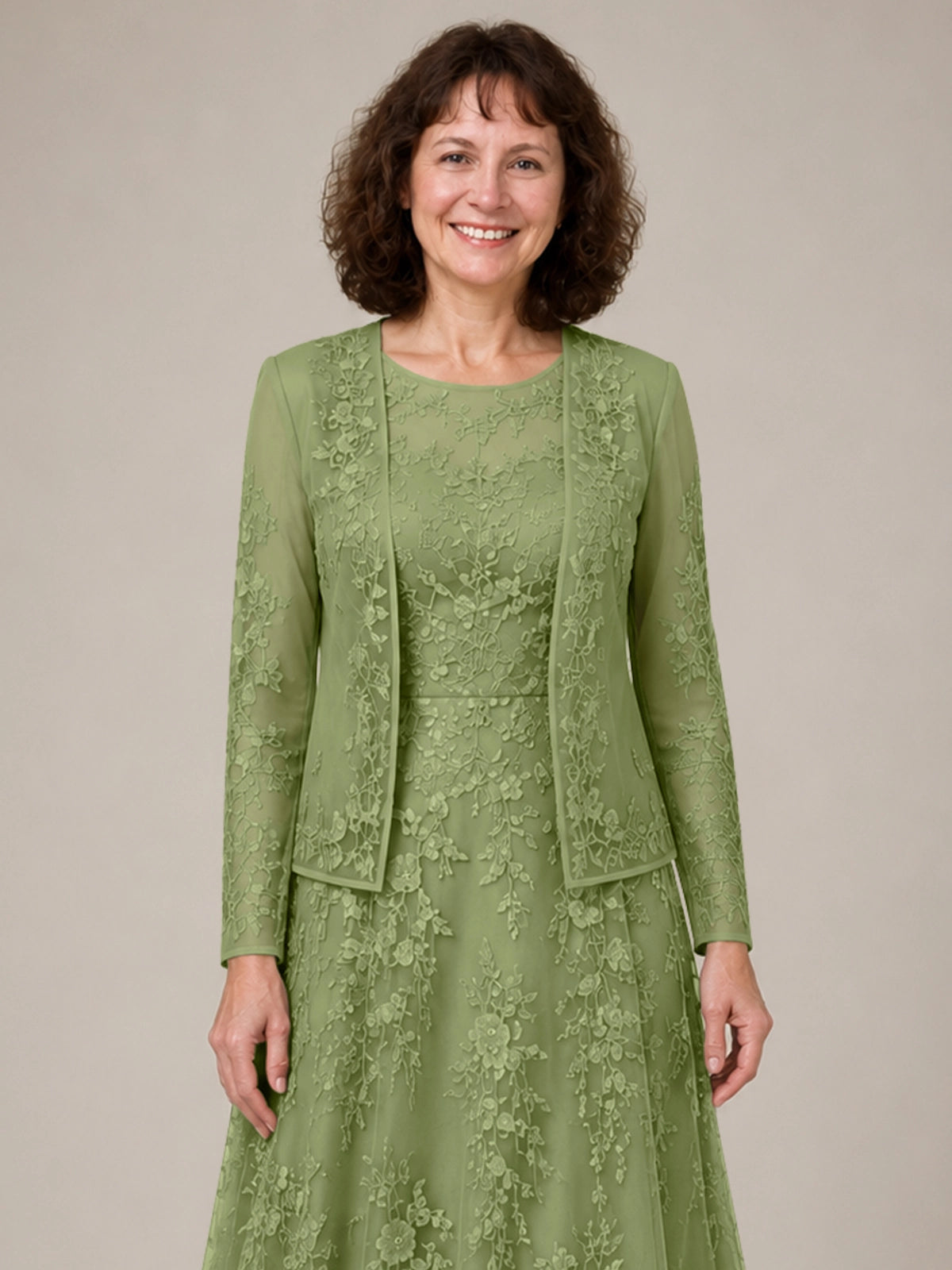 A-line Mother of the Bride Dress with Lace 