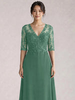 Lace Mother of the Bride Dress with Half Sleeves