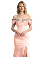 Corset Beaded Trumpet Prom Dress 