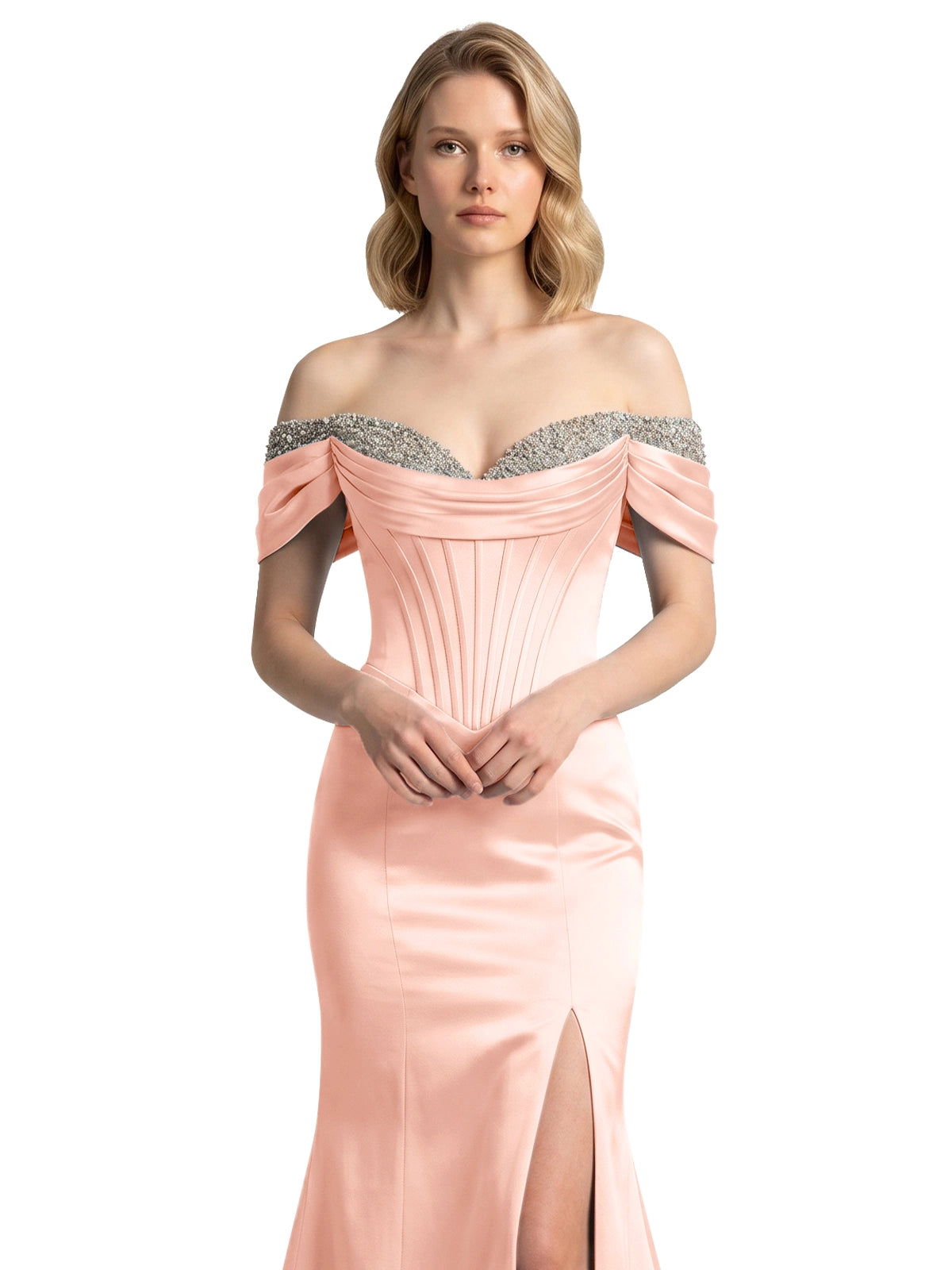 Corset Beaded Trumpet Prom Dress 
